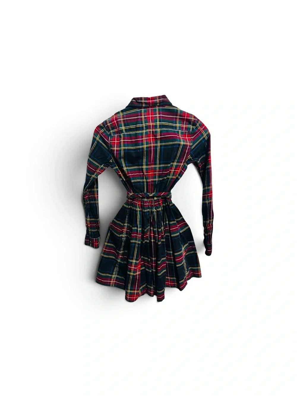 Ralph Lauren Girls' Navy and Red Plaid Shirt Dress